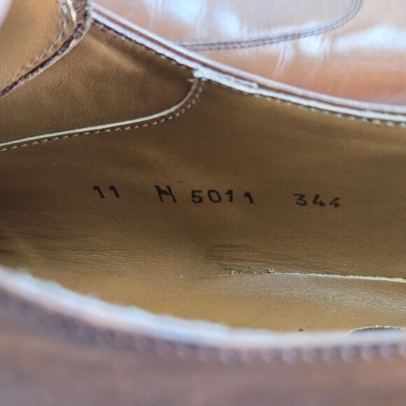 Mezlan Custom Brown Leather Wingtip Office Daily Oxford Dress Shoe Mens 11 M - Picture 16 of 16